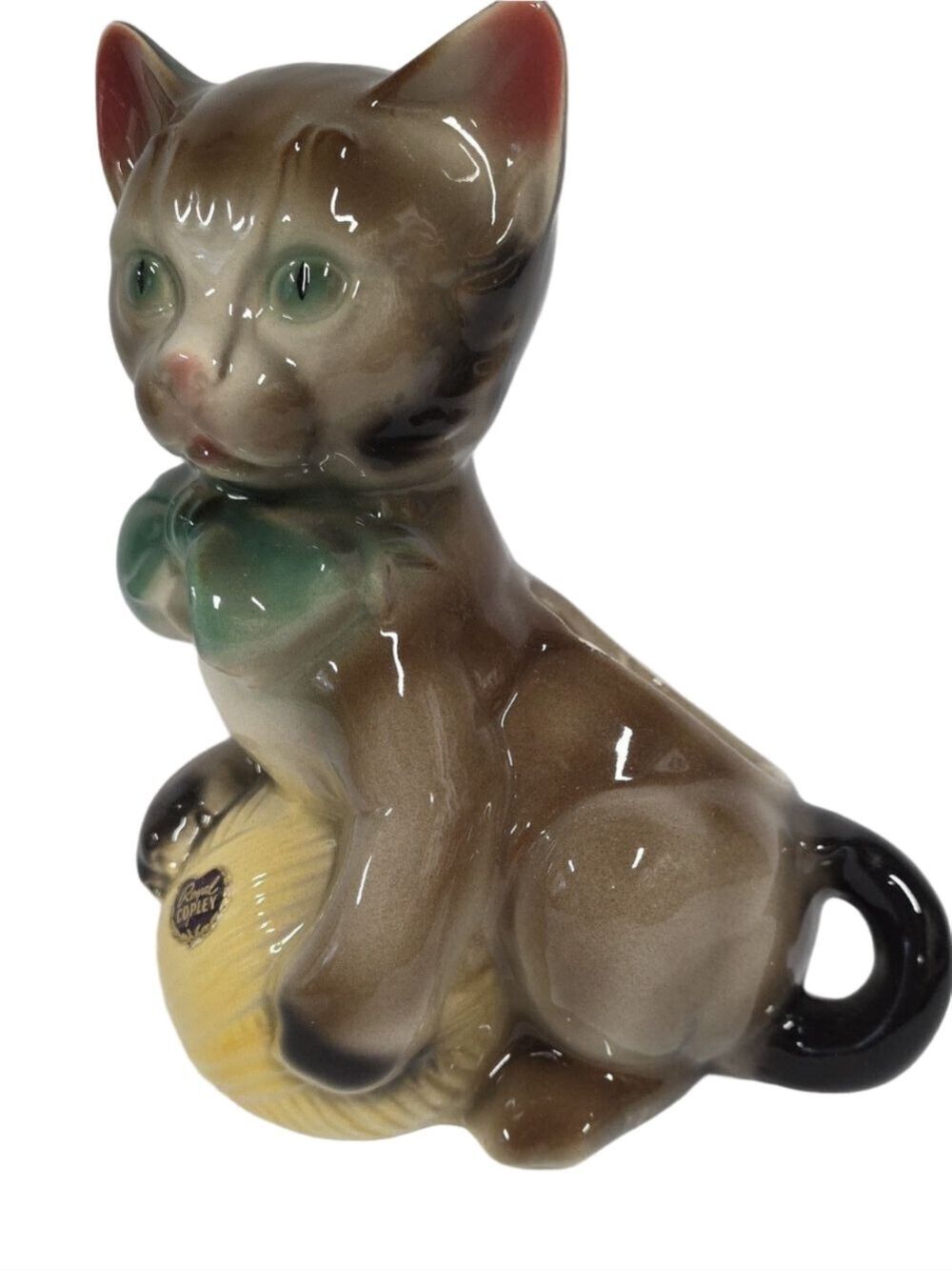 Vintage Royal Copley Cat Kitten Ceramic Planter - Glossy Finish
